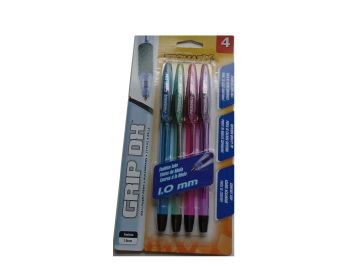 BOLIGRAFO BALL POINT GRIP DH X 4 COLORES CLAROS B/P