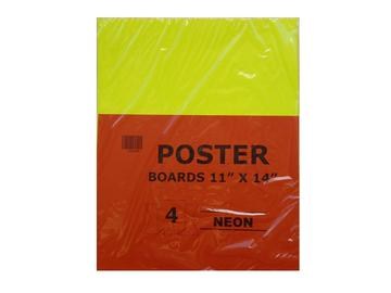 POSTER BOARD 11 X 14 COLORES NEON X 4