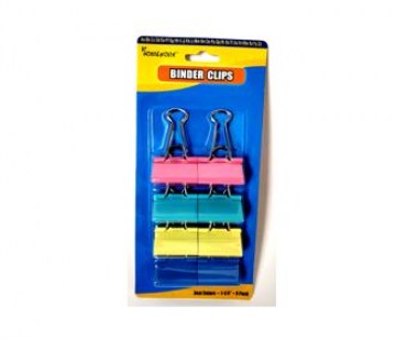 BINDER CLIPS 1 1/4 X 8  COLORES B/P